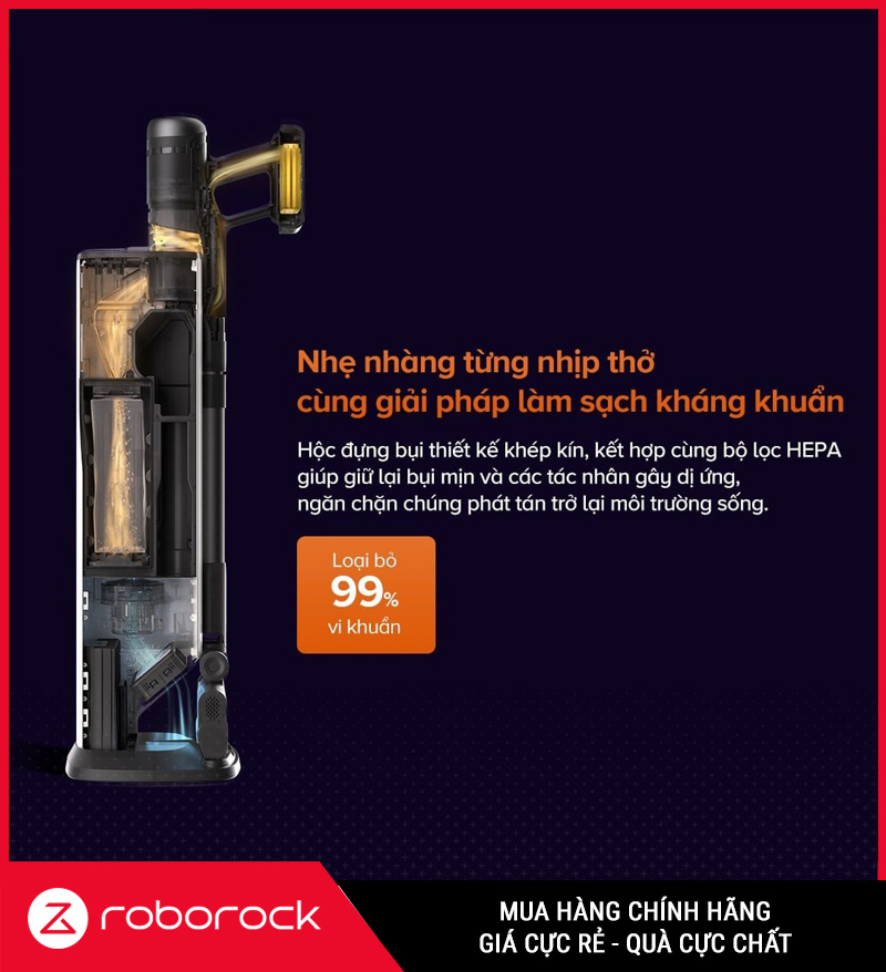 Roborock H60 Hub Ultra - Máy Hút Bụi Lau Nhà Cầm Tay